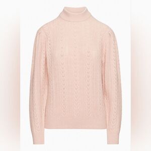 Wilfred Paragon Wool Cashmere Blend Pink Puff Sleeve Sweater Size S